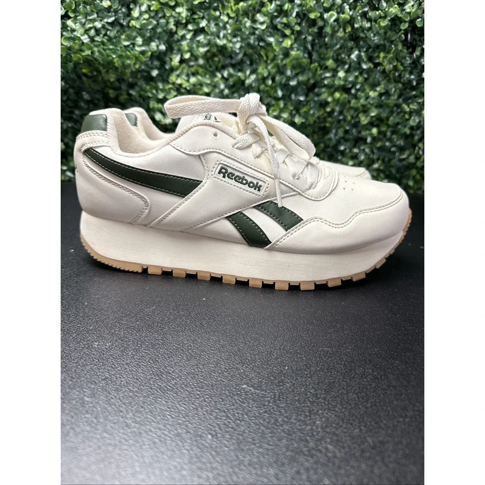 Reebok Classic Harman Cream/Green Wedge Shoes Women's Size 9 Sneakers